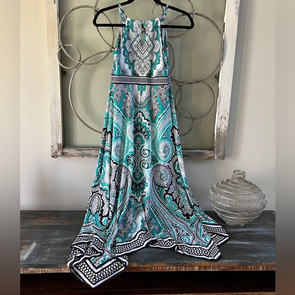 INC scarf style dress with Asymmetrical hem.  Sz XS - Picture 2 of 6